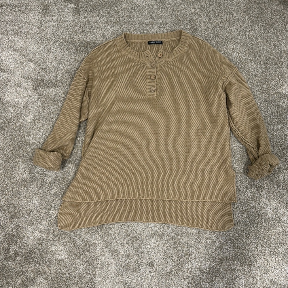 SHEIN - quarter button knit sweater